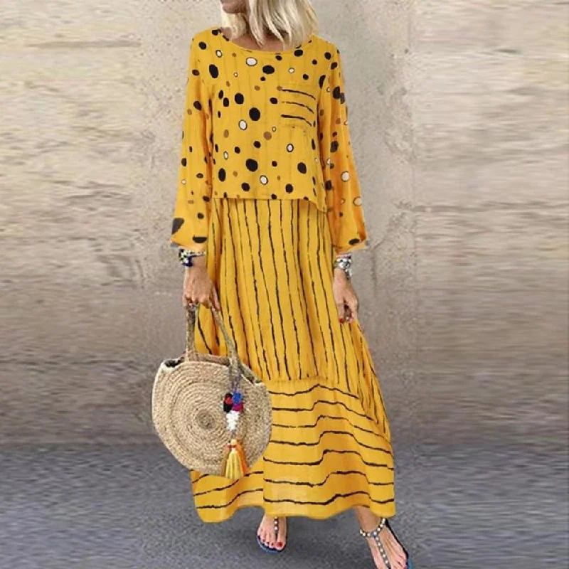 Long Maxi Dot Large Loose Cotton Dress
