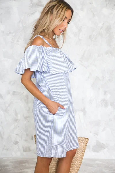Summer Vacay Striped Ruffle Dress