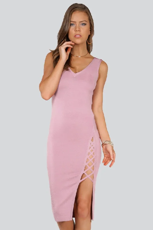 Play Blush Slit Side Dress