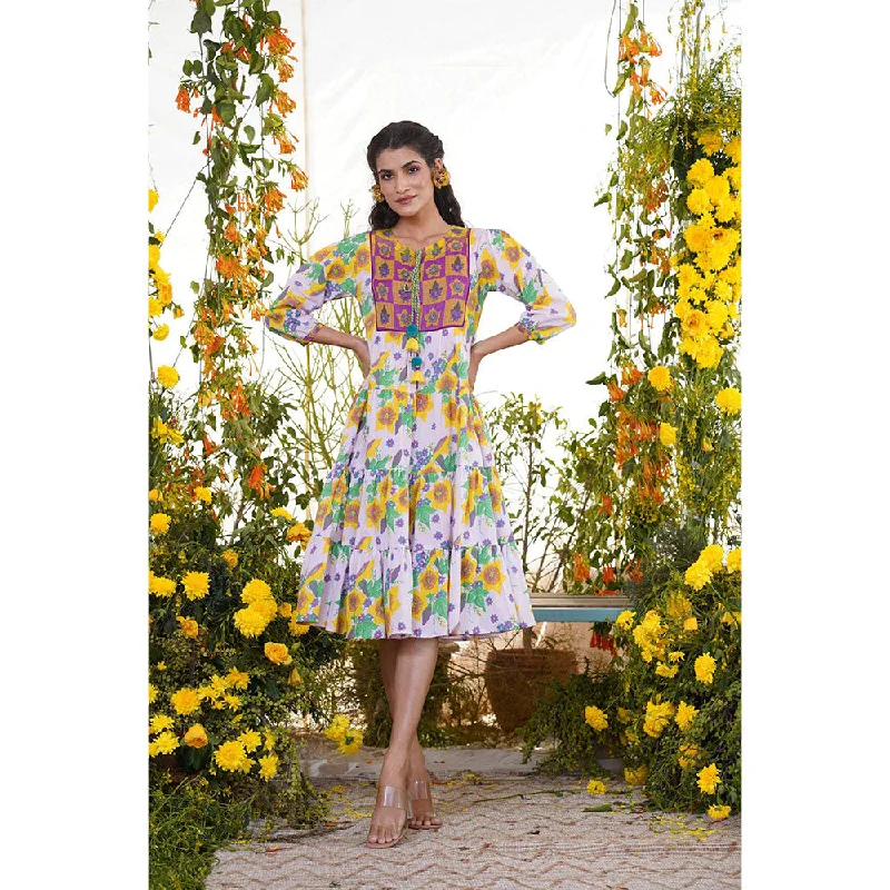 Baise Gaba Azal Dress Printed Lavender