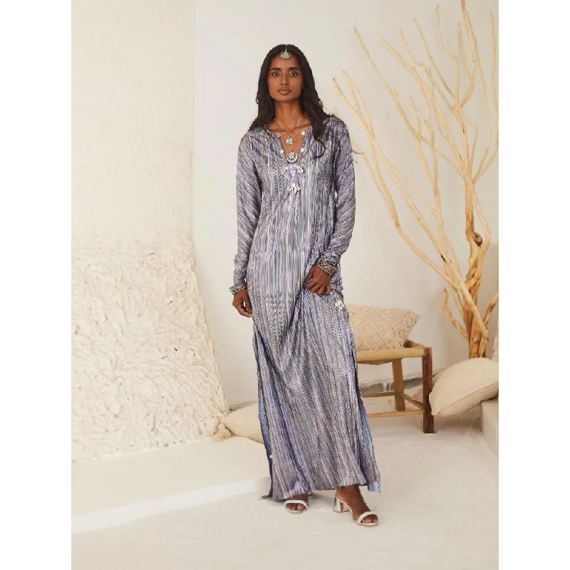Urban Suburban Metallic Grey Dress With Conch Detail