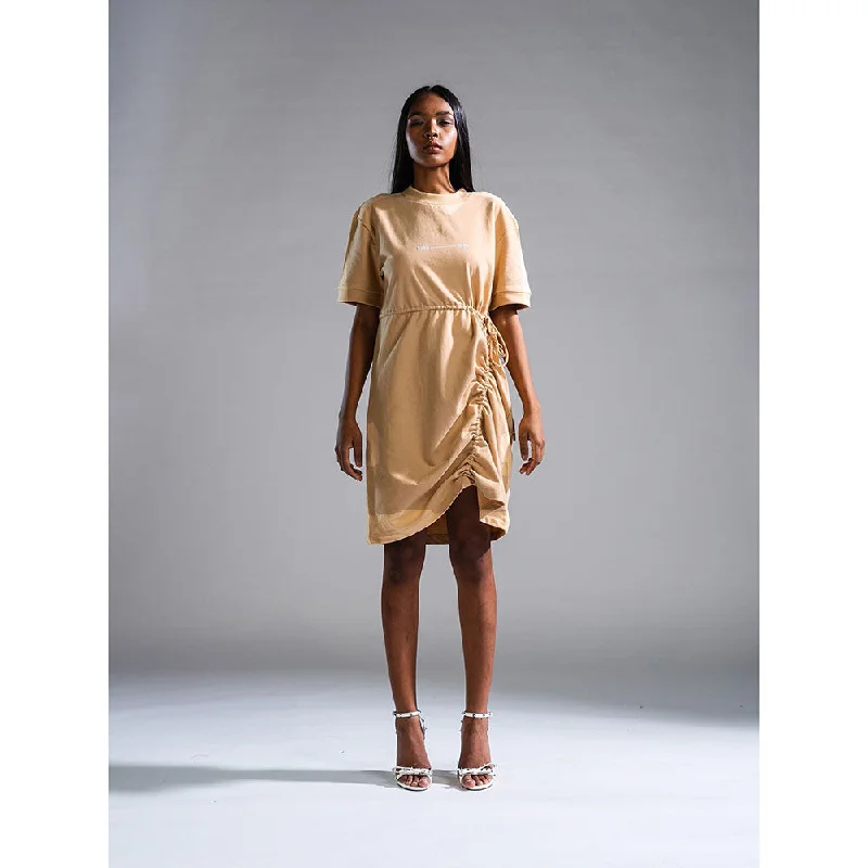PRIMAL GRAY Beige Organic Cotton Drawstring Dress
