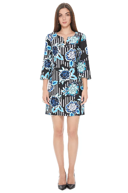 Kate V-Neck Dress In Black Floral