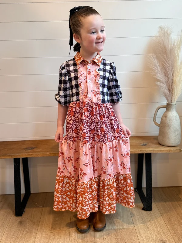 Girl's Kali Dress - Mixed Print