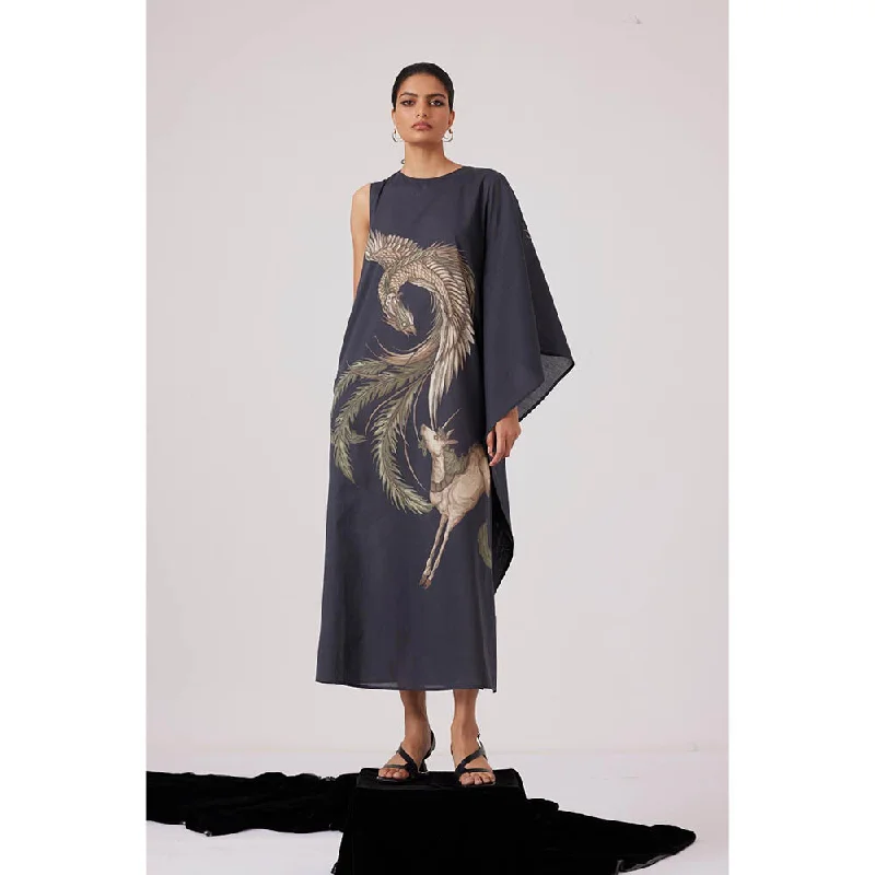 The Summer House Sansa Black Printed Flared Sleeves Dress