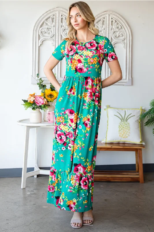 Emerald Floral Dress