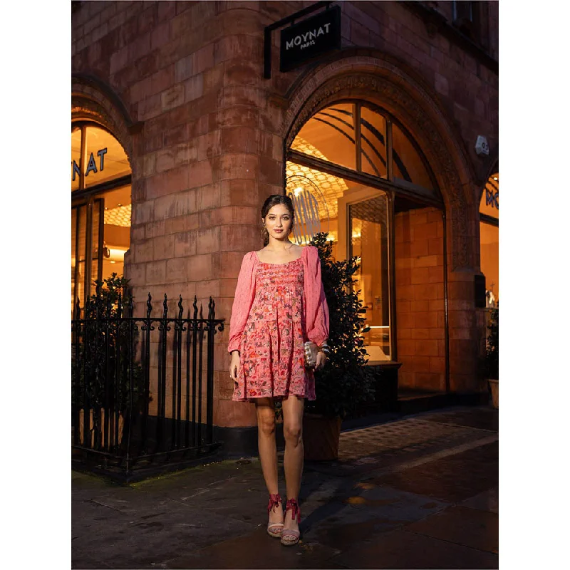 MIRIPRET Bloom Peach Mini Sheath Dress
