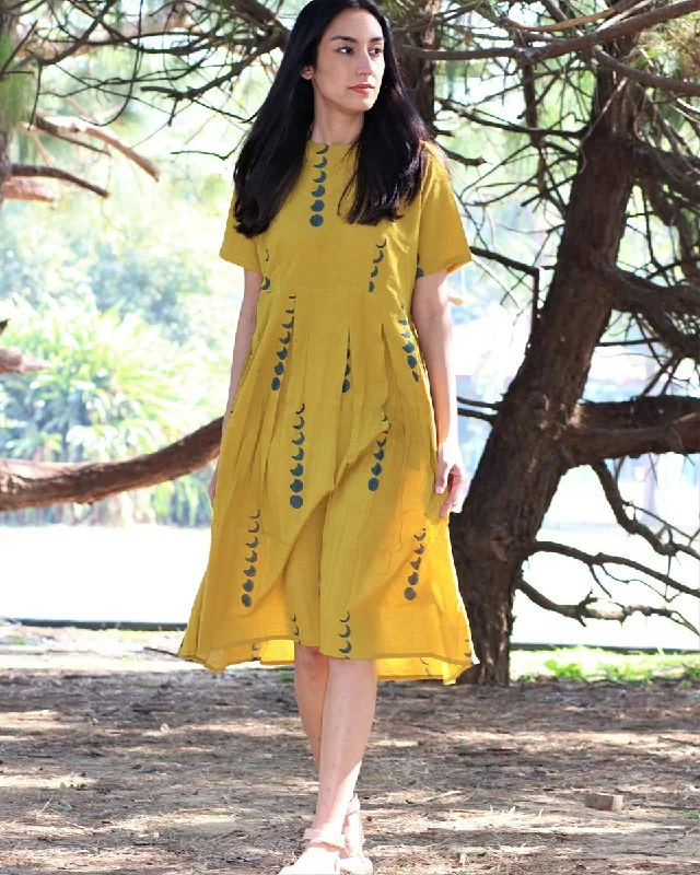 Chidiyaa Yellow Cotton Dress