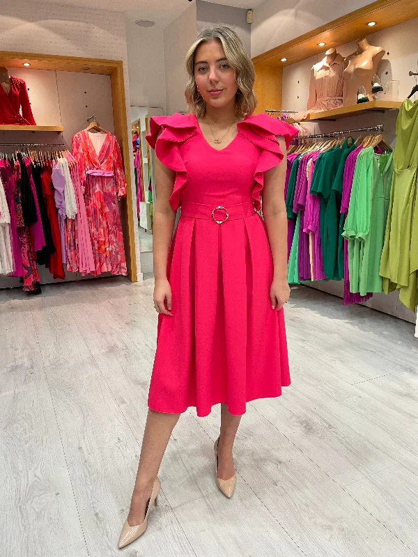 Casting Strawberry Frill Sleeve Dress