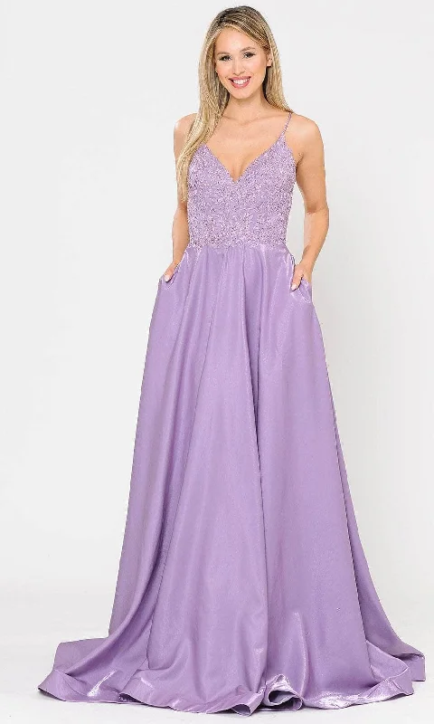 Poly USA 8670 - Deep V-Neck Prom Dress