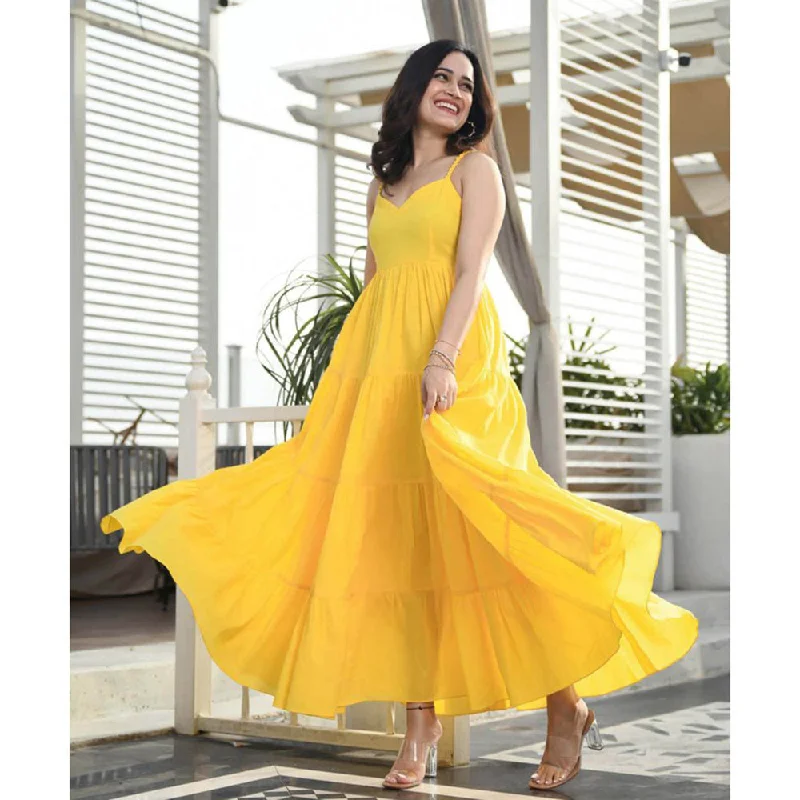 ORDINAREE Aureolin Yellow Long Dress