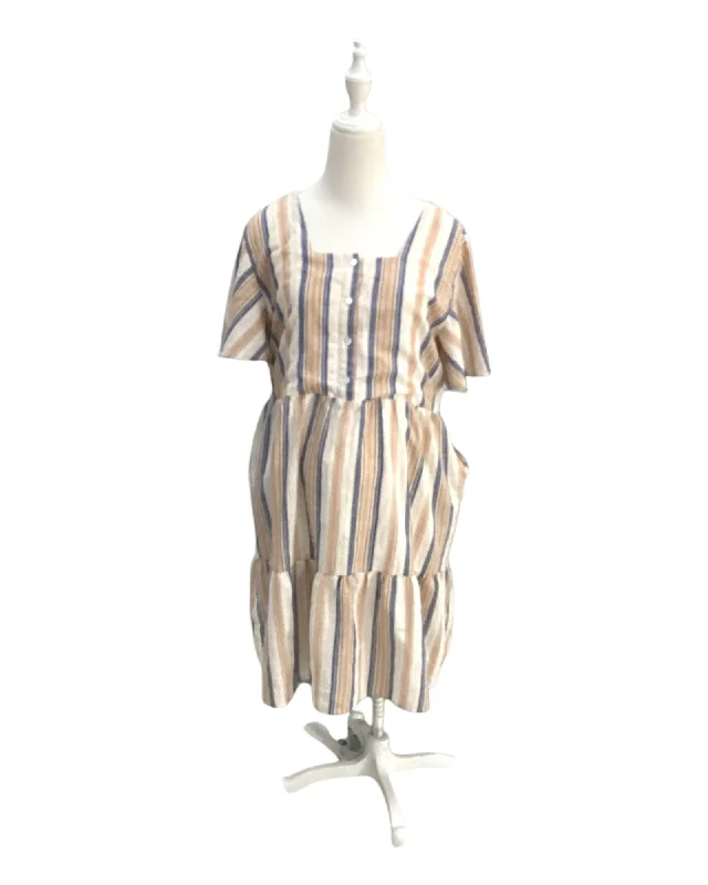 Jump Eat Cry Maternity Striped Dress L