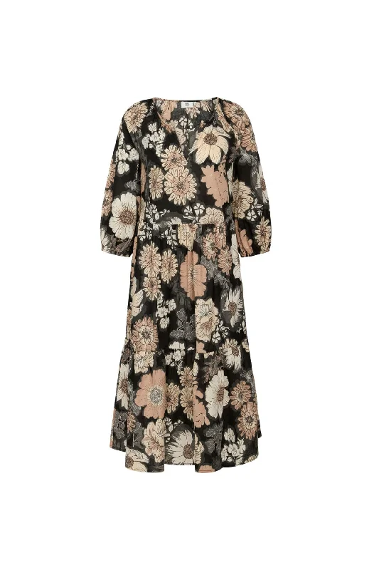 CAROLINA DRESS BLACK/BEIGE