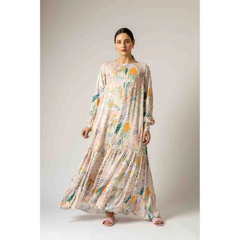 Doodlage Multicolor Maxi Yayoi Printed Dress