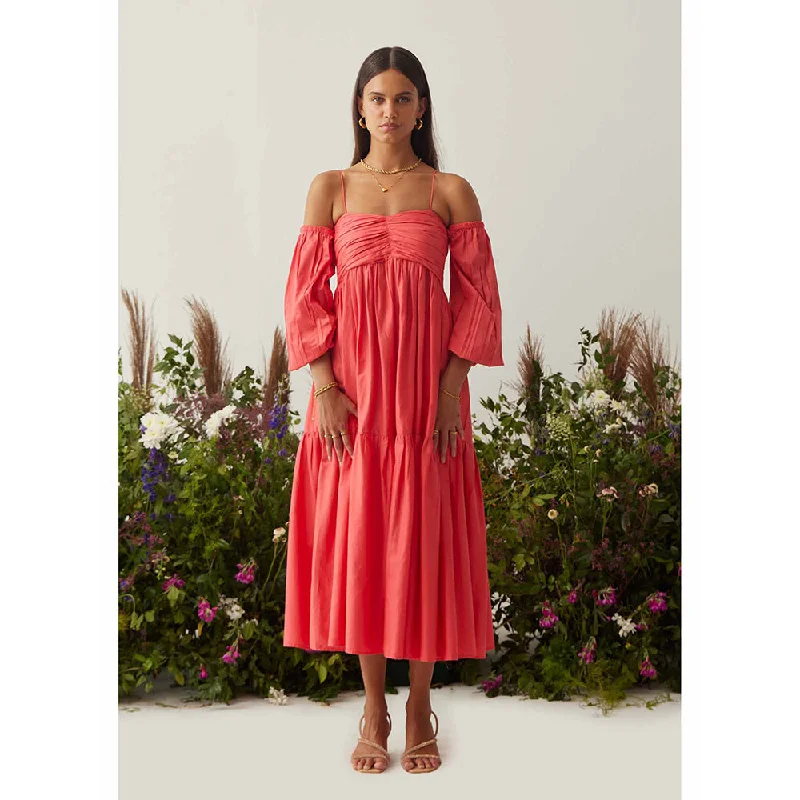 AMOSHI Coral Pleated Lea Dress with Detachable Sleeves (Set of 2)