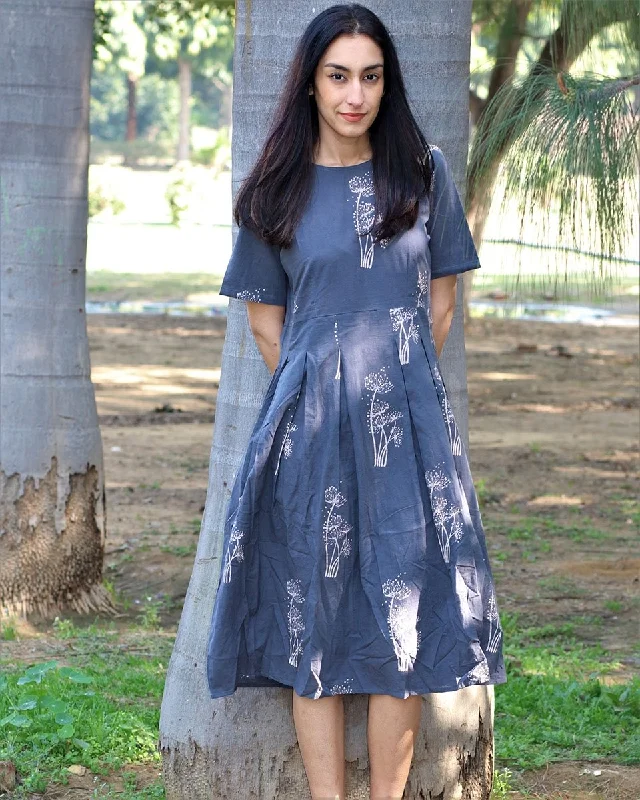 Chidiyaa Grey Cotton Dress