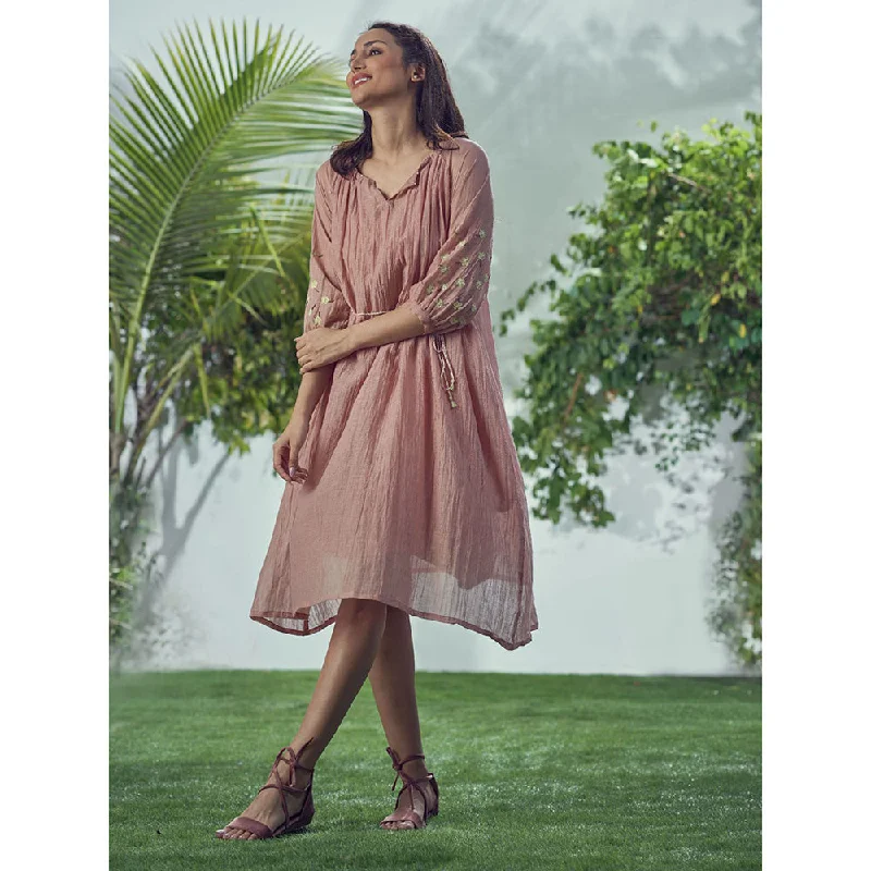 AFFROZ Baarik Knee Length Dress (Set of 2)