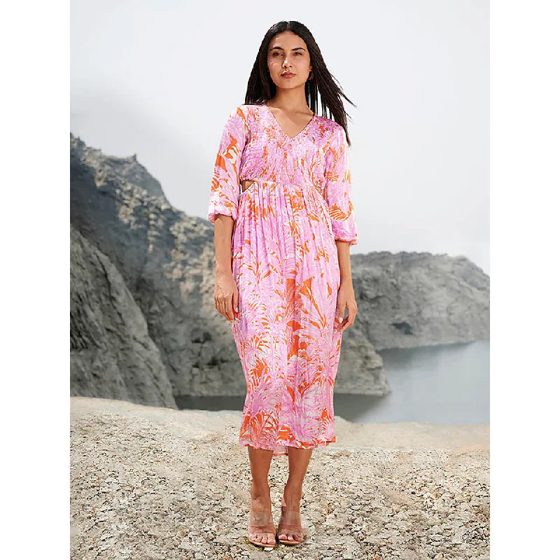 House of Soi Orange & Purple Edith Printed Dress