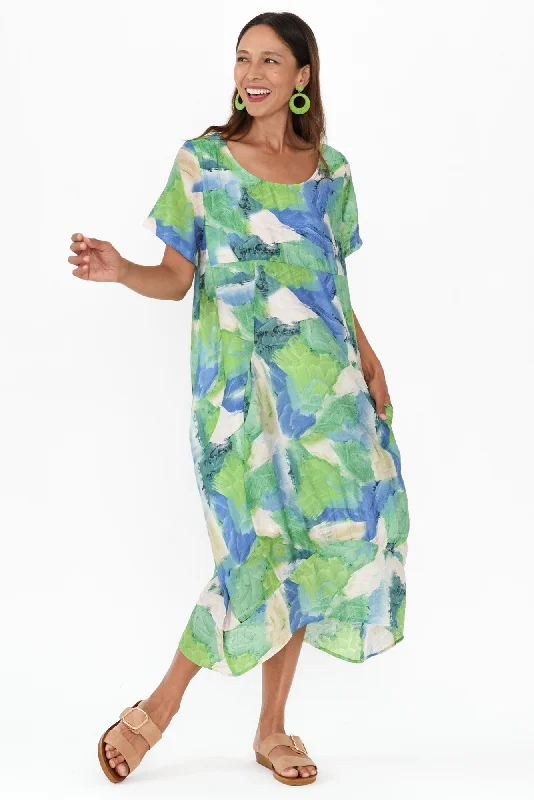 Connie Green Abstract Pocket Dress