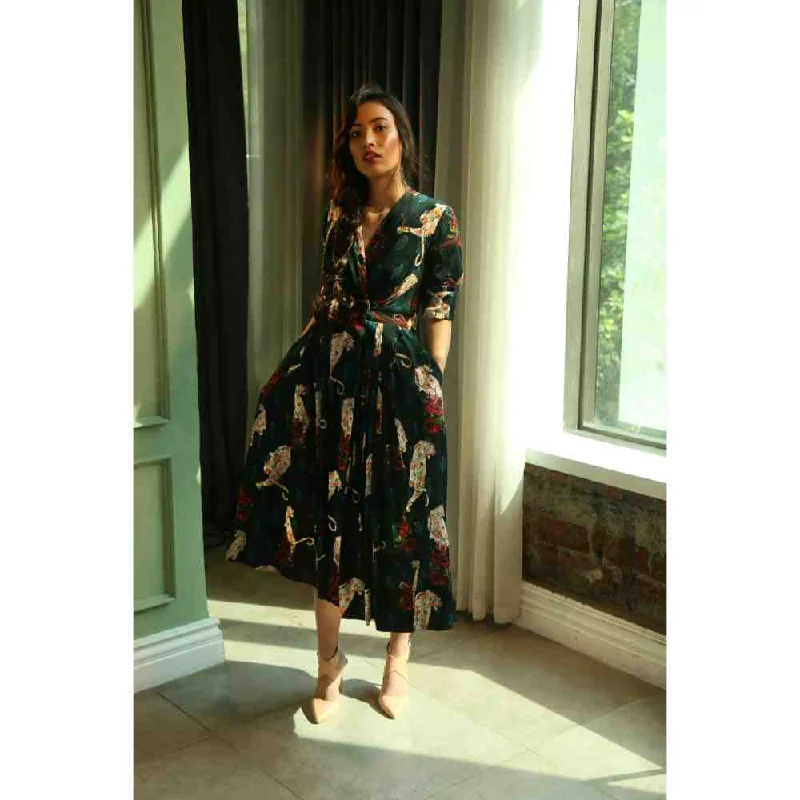 Ekastories White Panther Overlay Dress