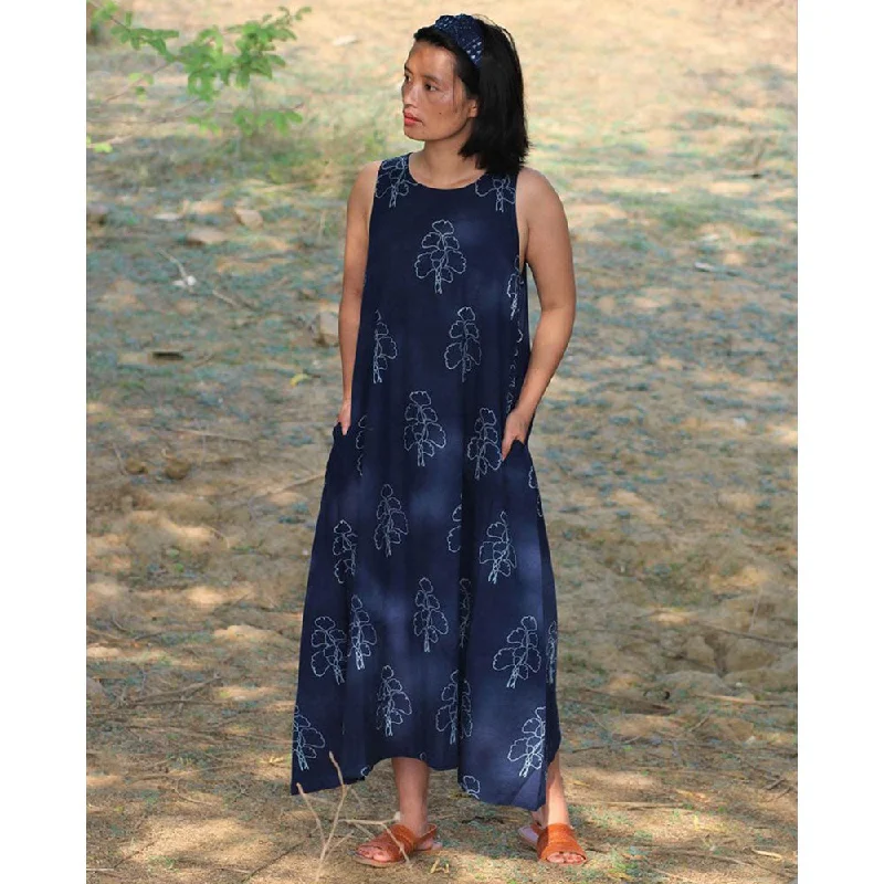 Chidiyaa Blue Cotton Dress