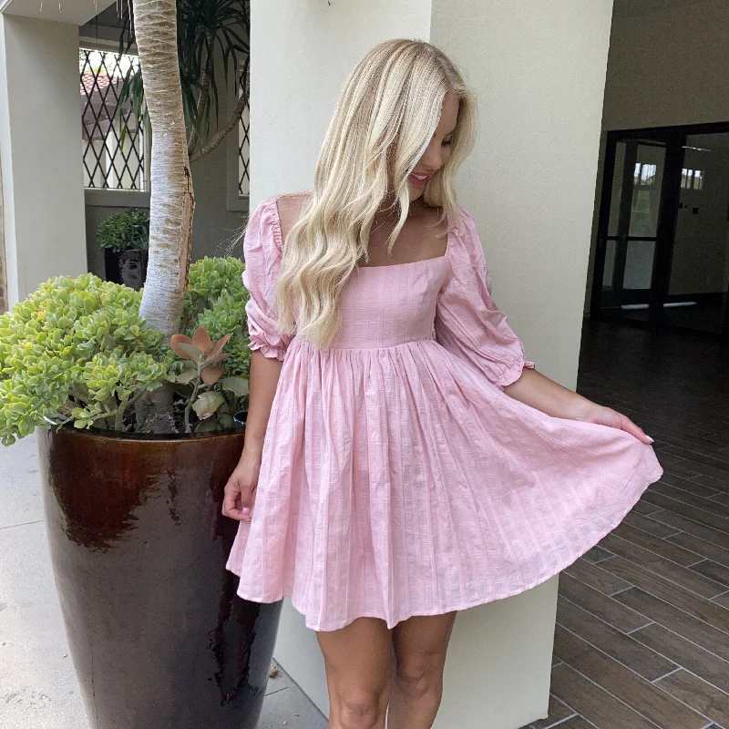 In Love Babydoll Dress in Pink