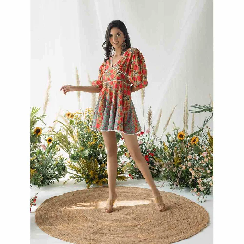 Old Marigold Leah Corset Orange Dress