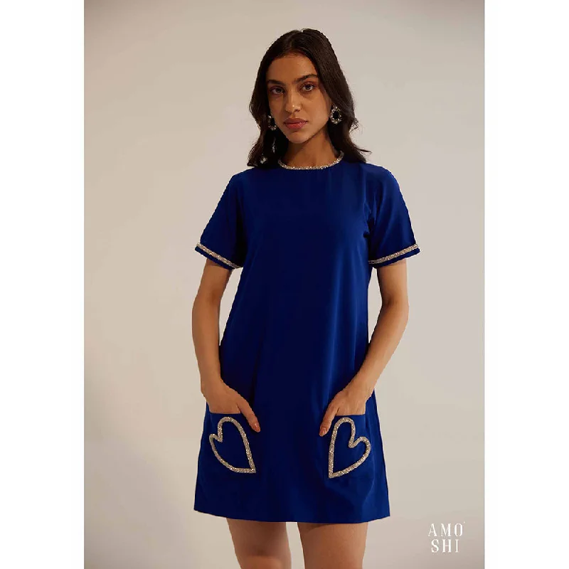 AMOSHI Blue Embellished/Sequined Amore Dress