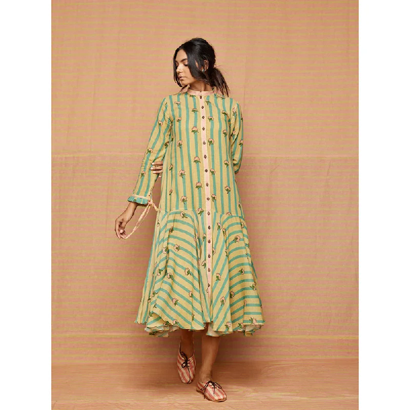 Swati Vijaivargie Ella Bud Striped Flared Dress
