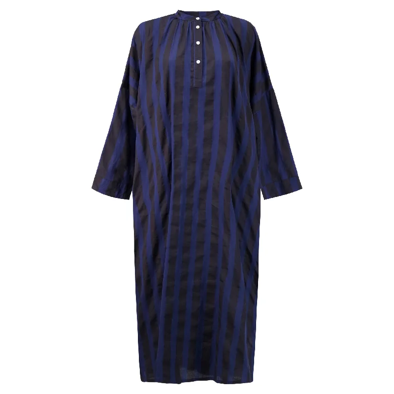 Georgia Dress in Midnight Wide Stripe