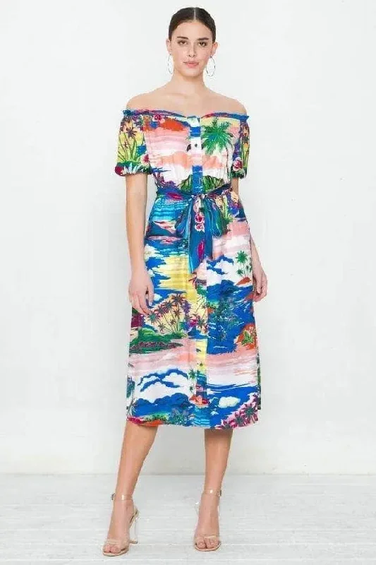 Blue Zone Planet |  A Printed Woven Dress
