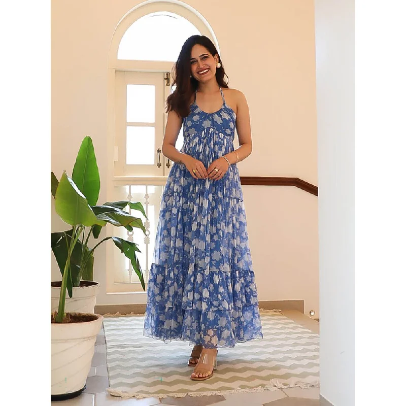 ORDINAREE Royal Blue Backless Dress