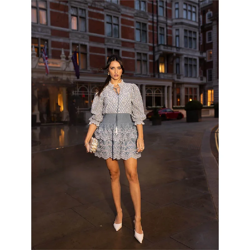 MIRIPRET Chloe Grey Mini Fit and Flare Dress