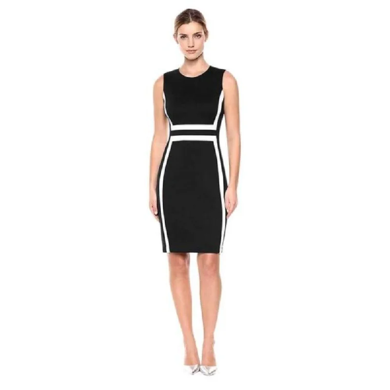 O-neck Contrast Color Stitching Pencil Dress