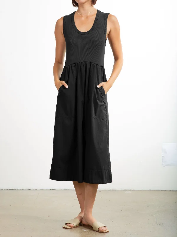 Jaclyn Dress in Paperweight Cotton - Black