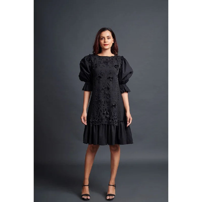 Deepika Arora Black Paneled Dress