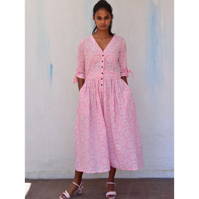 Chidiyaa Smell of Rain Gulpha Hand Block Printed Cotton Dress