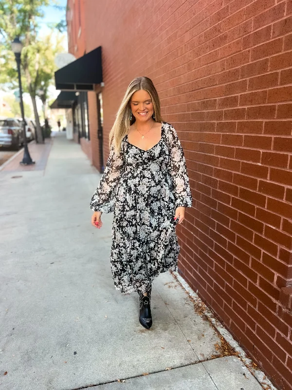 Yoru Chiffon Floral Dress
