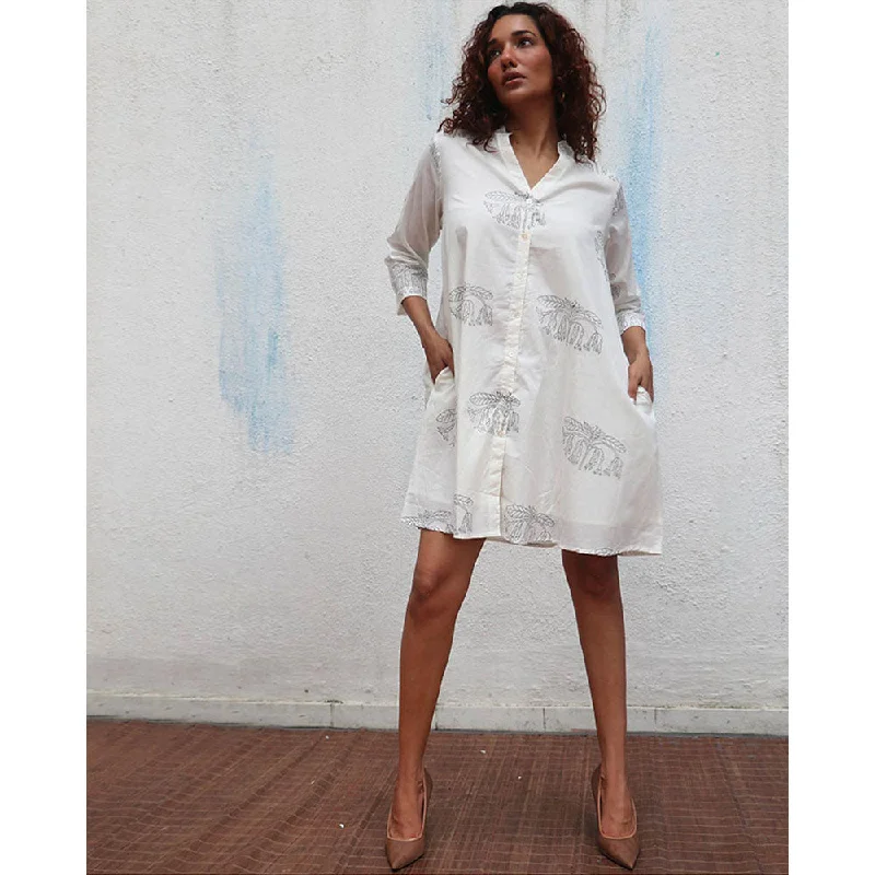 Chidiyaa Daydreaming In Monochrome Once Printed Cotton Dress