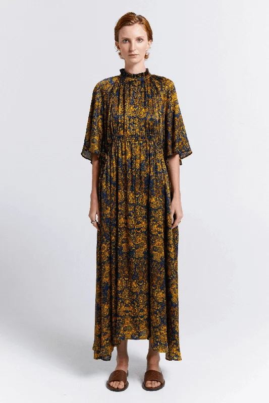 TRINKET DRESS NAVY/ANTIQUE GOLD