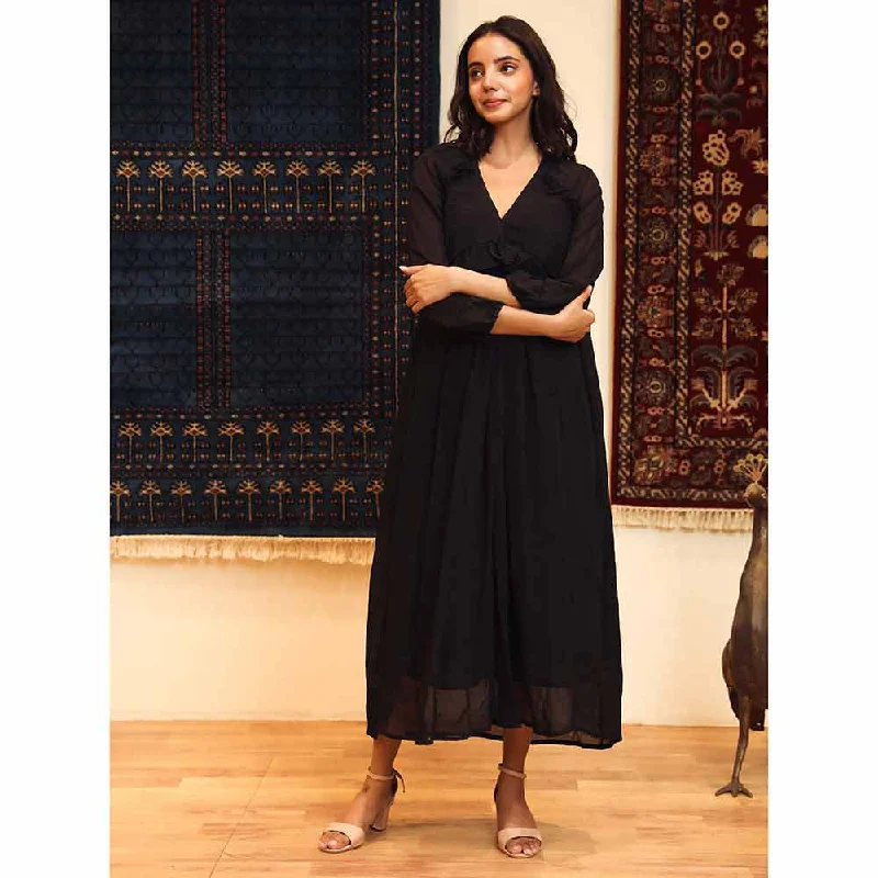 Rozana  Jaipur Amina Black Dress