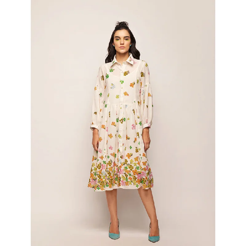 Swati Vijaivargie White Fleur Dress