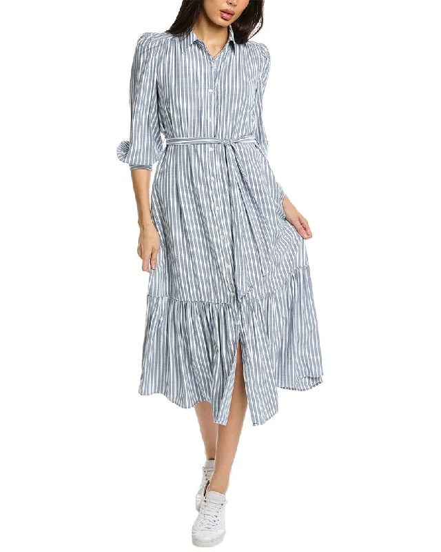 Max Studio Tie Waist Midi Shirtdress