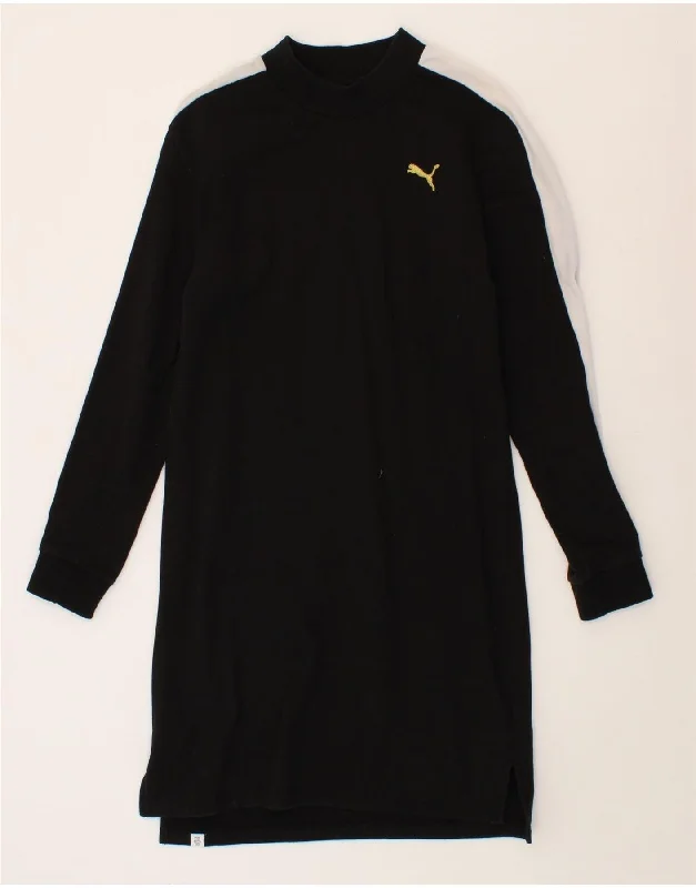 PUMA Womens Graphic Sweatshirt Jumper Dress UK 10 Small Black Colourblock