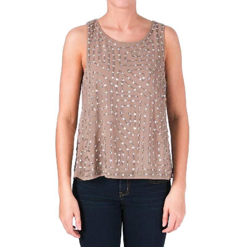 W118 by Walter Baker Womens Olivia Chiffon Embellished Tank Top