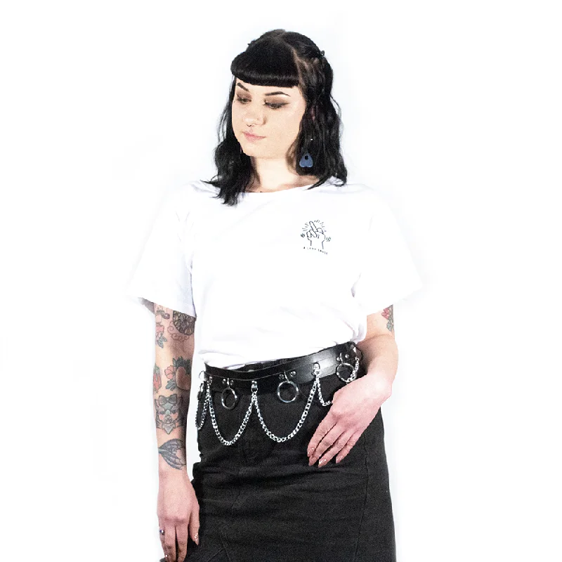 Middle Finger T-Shirt Denim Fabric Leather Fabric Suede Fabric