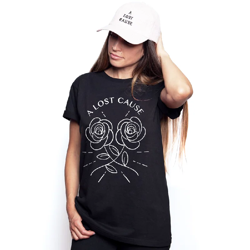 Roses In Bloom T-Shirt Solid Color Striped Floral
