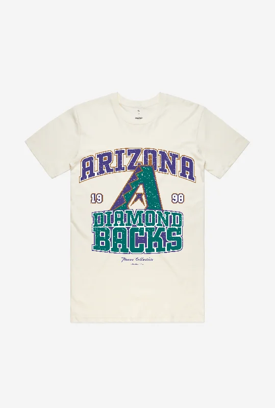 Arizona DiamondBacks Vintage Washed T-Shirt - Ivory Fashionable Trendy Casual