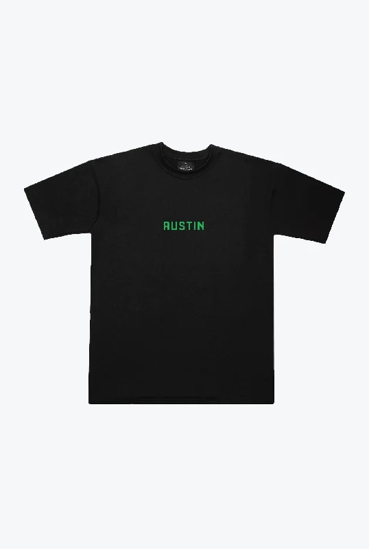 Austin FC Essentials Heavyweight T-Shirt - Black Mesh Canvas Denim