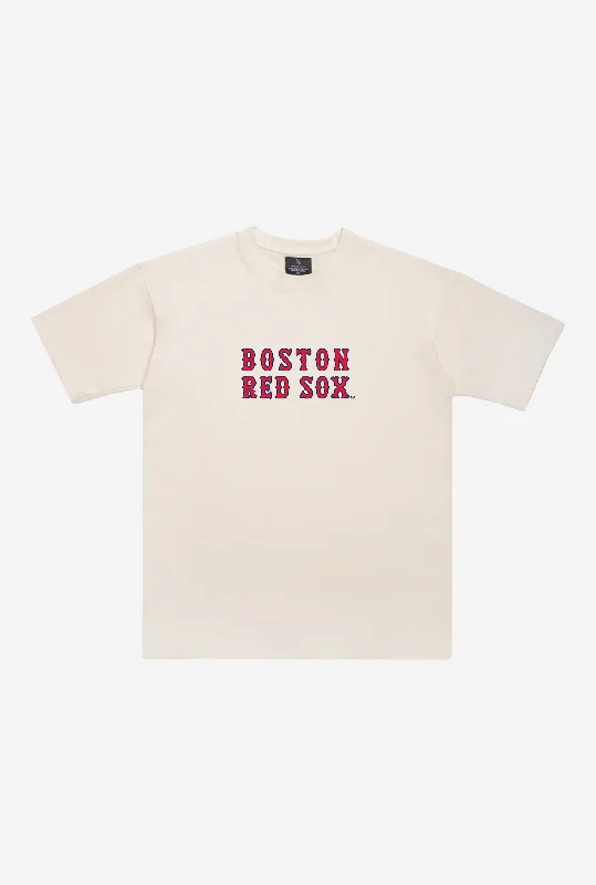Boston Red Sox Heavyweight T-Shirt - Natural Fitted T-Shirt Seamless Stretchy